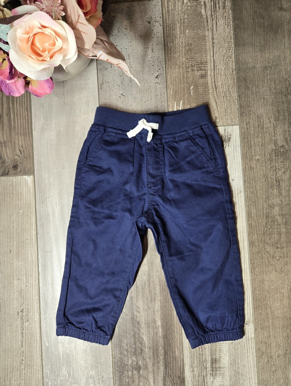 NWT Gymboree Baby Kids Navy Blue Jogger Pants with Drawstring – Size 12–18m